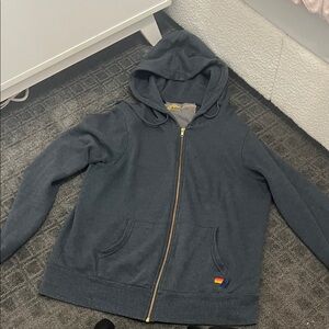 Aviator Nation Charcoal Hoodie with Rainbow Patch